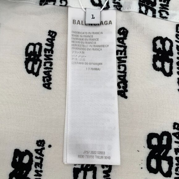 J19512 Balenciaga White logo jacquard full-print lapel single-breasted long-slee - Picture 6 of 8